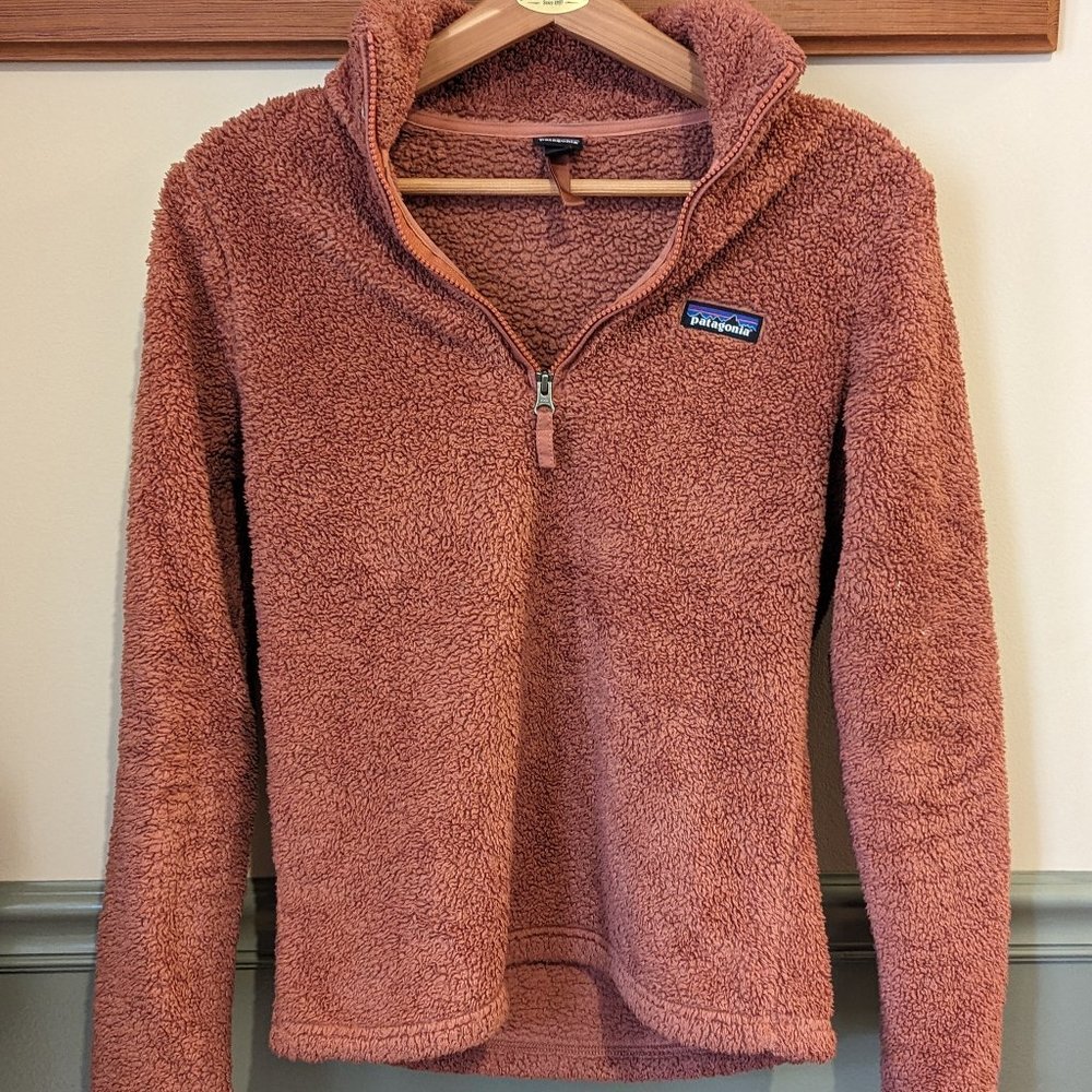 Patagonia Los Gatos Fleece 1/4 Zip Sweater in Clay Pink